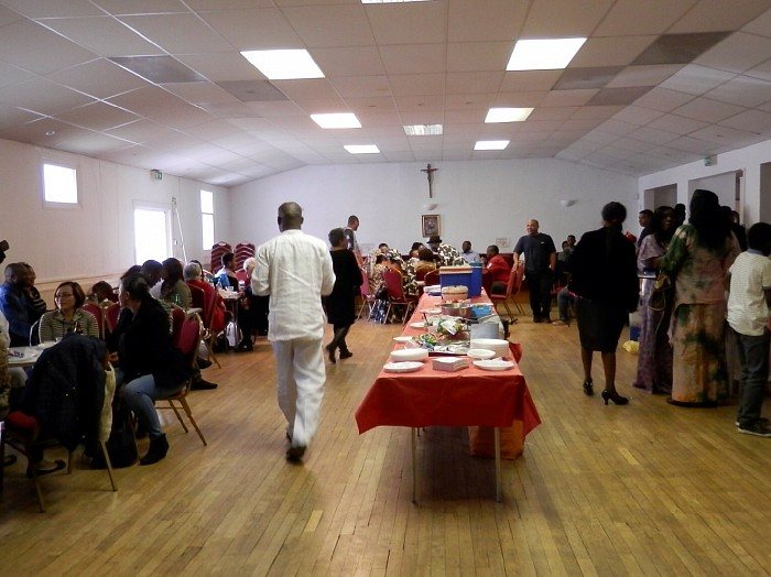 A parish gathering in the hall