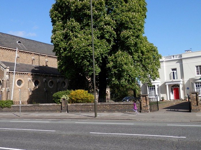 The church and Highcombe House from Charlton Road